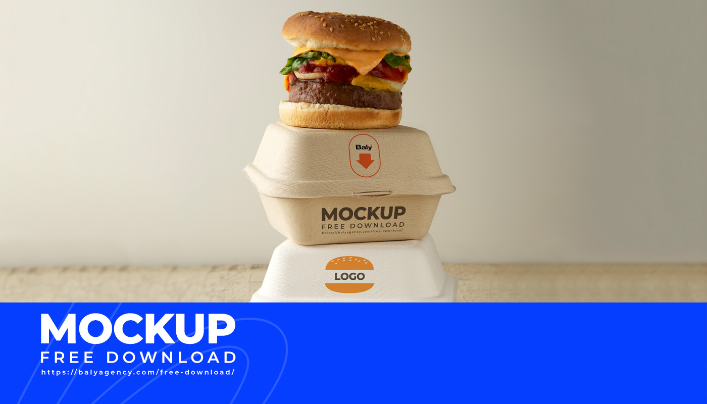 Burger box Mockup free download