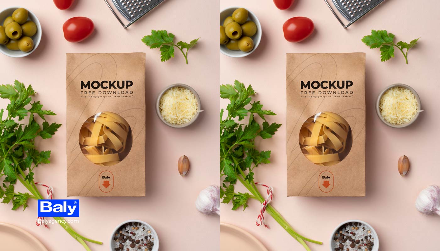 Pasta packaging free mockup